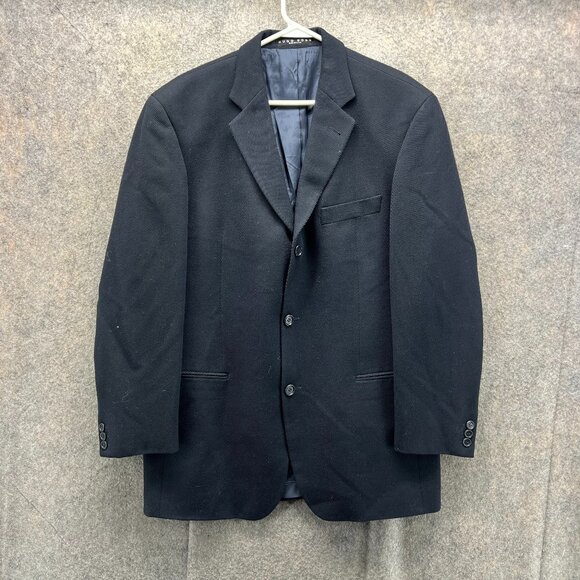 Hugo Boss Blazer Mens 41R Blue Einstein Wool Single Breasted USA Sport Jacket - Picture 1 of 13